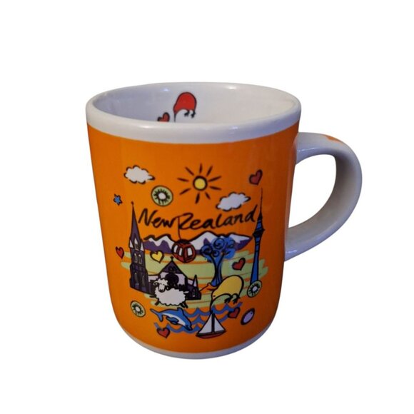 New Zealand Mug Cup Mini Espresso Vintage Set of 3 Unmarke Small Kiwi Bird Sheep - Picture 7 of 9